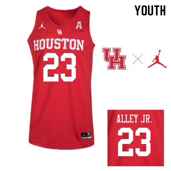 Jordan Brand Youth #23 Cedrick Alley Jr. Houston Cougars College Basketball Jerseys Sale-Red